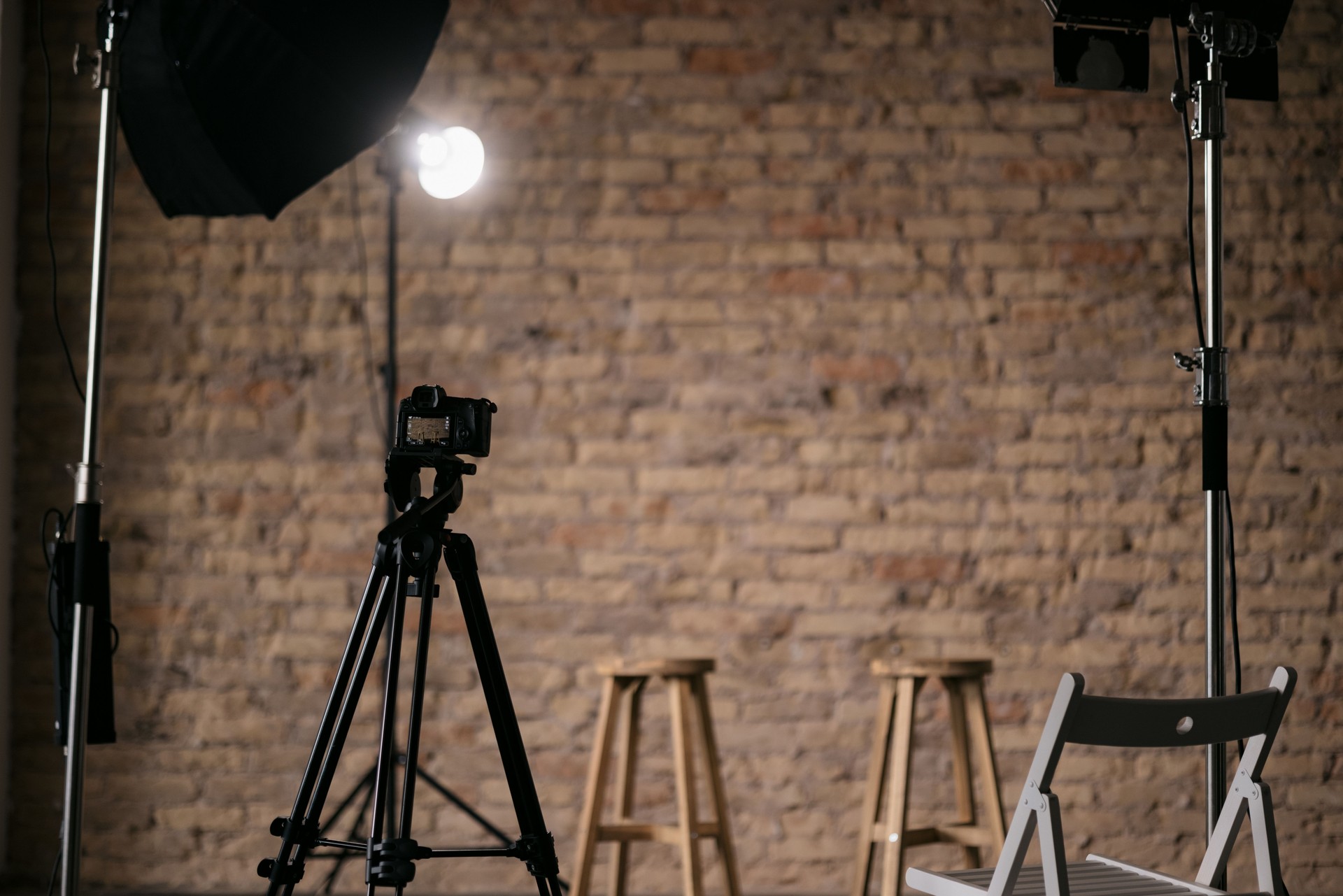Modest studio with recording equipment
